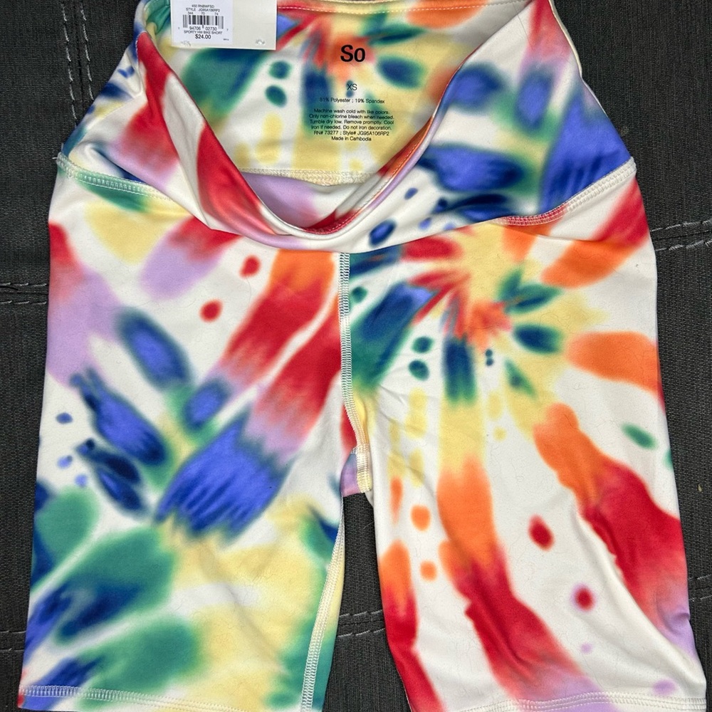 tie dye biker shorts NWT